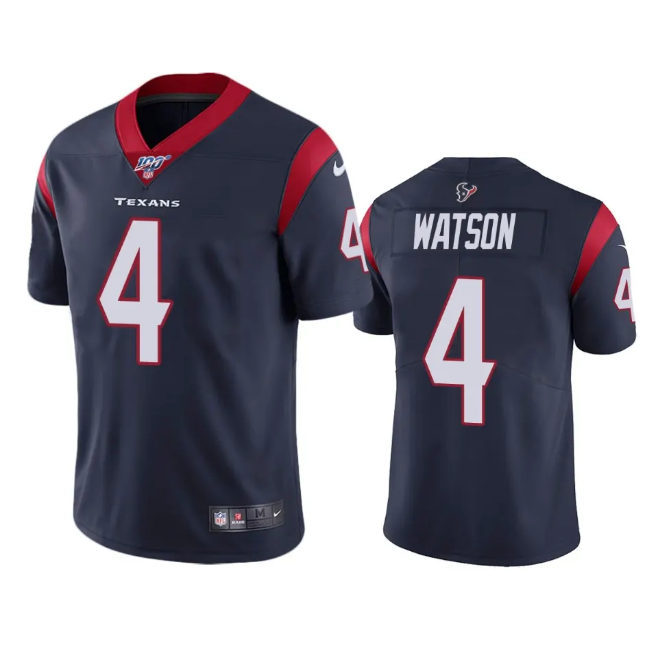 Deshaun Watson Houston Texans Nike 100th Season Vapor Limited Jersey - Navy