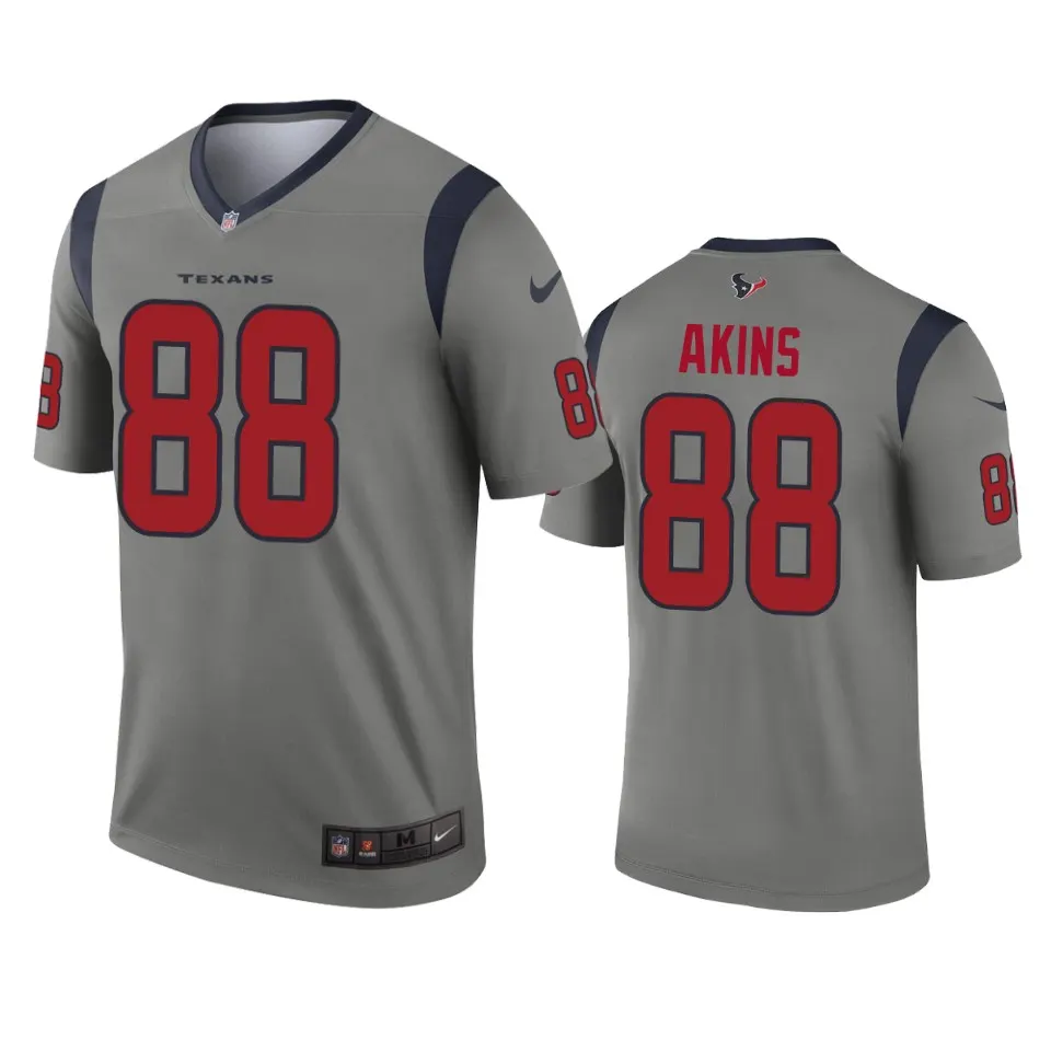 Jordan Akins Houston Texans Nike Inverted Legend Jersey - Grey