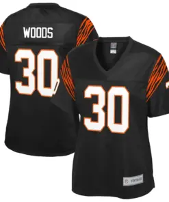 Ickey Woods Cincinnati Bengals NFL Pro Line Women's Retired Player Replica Jersey - Black