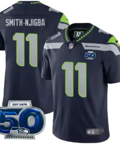 Smith-Njigba Seattle Seahawks Nike 50th Season Jersey - Navy