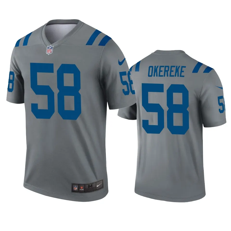 Bobby Okereke Indianapolis Colts Nike Inverted Legend Jersey - Grey