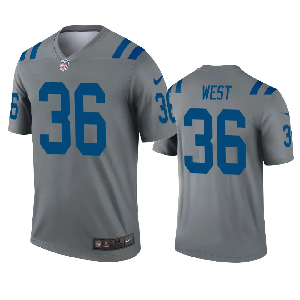 Charcandrick West Indianapolis Colts Nike Inverted Legend Jersey - Grey