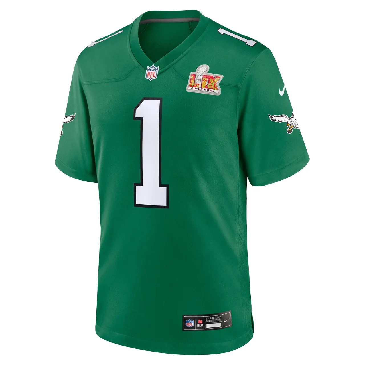 Jalen Hurts Philadelphia Eagles Nike 2nd Alternate Super Bowl LIX Game Jersey - Kelly Green - Image 2