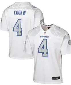 James Cook III Buffalo Bills Nike Youth 2025 Rivalries Collection Game Jersey - White