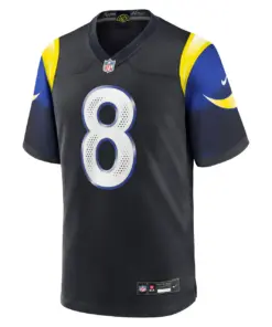Alternative view of Jared Verse Los Angeles Rams Nike 2025 Rivalries Collection Game Jersey - Midnight Blue