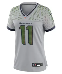 Alternative view of Jaxon Smith-Njigba Seattle Seahawks Nike Women's 2025 Rivalries Collection Game Jersey - Wolf Gray