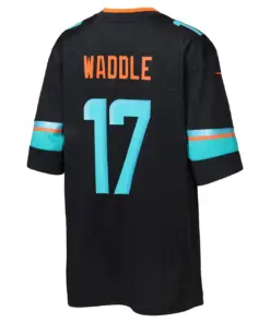 Jaylen Waddle Miami Dolphins Nike Youth 2025 Rivalries Collection Game Jersey - Pitch Blue - Image 3