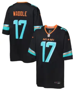 Jaylen Waddle Miami Dolphins Nike Youth 2025 Rivalries Collection Game Jersey - Pitch Blue