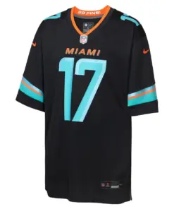 Jaylen Waddle Miami Dolphins Nike Youth 2025 Rivalries Collection Game Jersey - Pitch Blue - Image 2