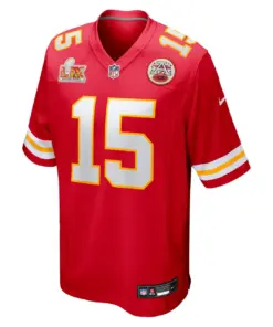 Alternative view of Patrick Mahomes Kansas City Chiefs Nike Home Super Bowl LIX Patch Game Jersey Mens - Red