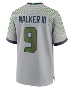 Kenneth Walker III Seattle Seahawks Nike 2025 Rivalries Collection Game Jersey - Wolf Gray - Image 3