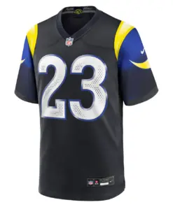 Alternative view of Kyren Williams Los Angeles Rams Nike 2025 Rivalries Collection Game Jersey - Midnight Blue