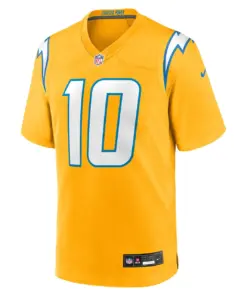 Alternative view of Justin Herbert Los Angeles Chargers Nike Alternate Game Jersey - Gold - Justin Herbert Mens - Gold