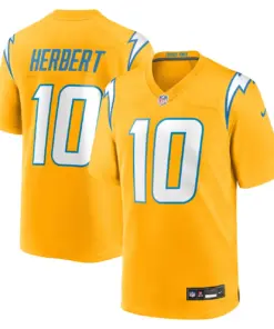 Justin Herbert Los Angeles Chargers Nike Alternate Game Jersey - Gold - Justin Herbert Mens - Gold