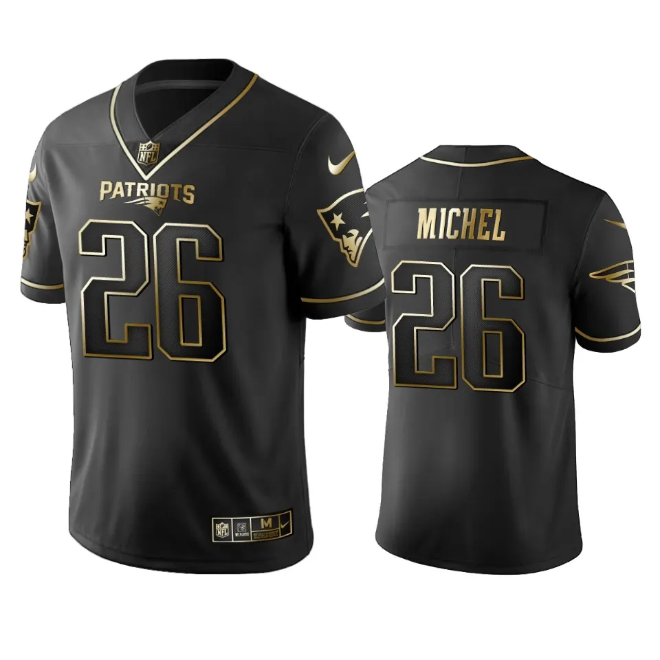 Sony Michel New England Patriots Nike Golden Edition Vapor Untouchable Limited Jersey - Anthracite