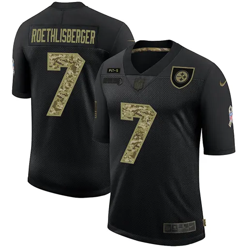 Ben Roethlisberger Pittsburgh Steelers Nike 2020 Salute to Service Limited Stitched Jersey - Black