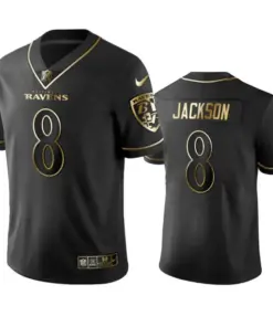 Lamar Jackson Baltimore Ravens Nike Golden Edition Vapor Untouchable Limited Jersey - Black