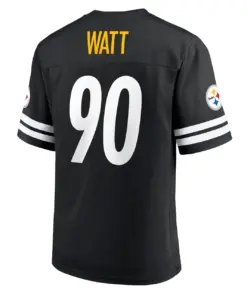 T.J. Watt Pittsburgh Steelers Fanatics Replica Player Jersey - Black - Image 4