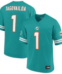 Alternative view of Tua Tagovailoa Miami Dolphins Fanatics Mass Player Jersey - Aqua