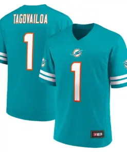 Tua Tagovailoa Miami Dolphins Fanatics Replica Player Jersey - Aqua