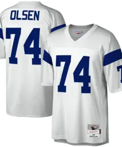 Alternative view of Merlin Olsen Los Angeles Rams Mitchell & Ness 1969 Legacy Replica Jersey - White