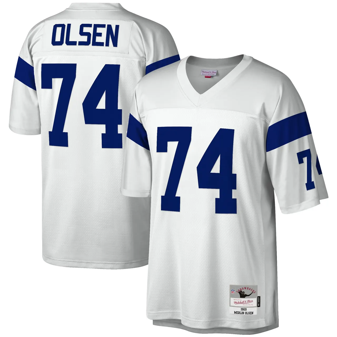 Merlin Olsen Los Angeles Rams Mitchell & Ness 1969 Legacy Replica Jersey - White - Image 2