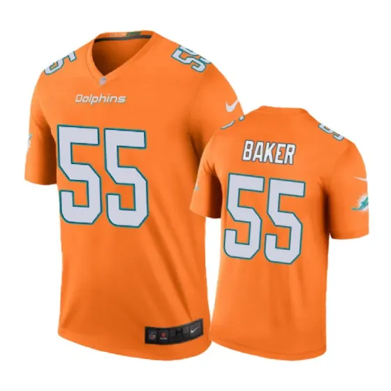 Jerome Baker Miami Dolphins Nike Color Rush Jersey - Orange