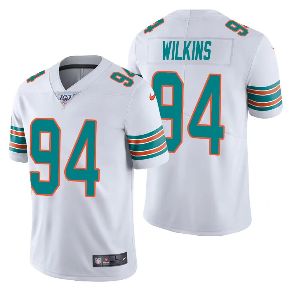 Christian Wilkins Miami Dolphins Nike 100th Season Vapor Limited Jersey - White