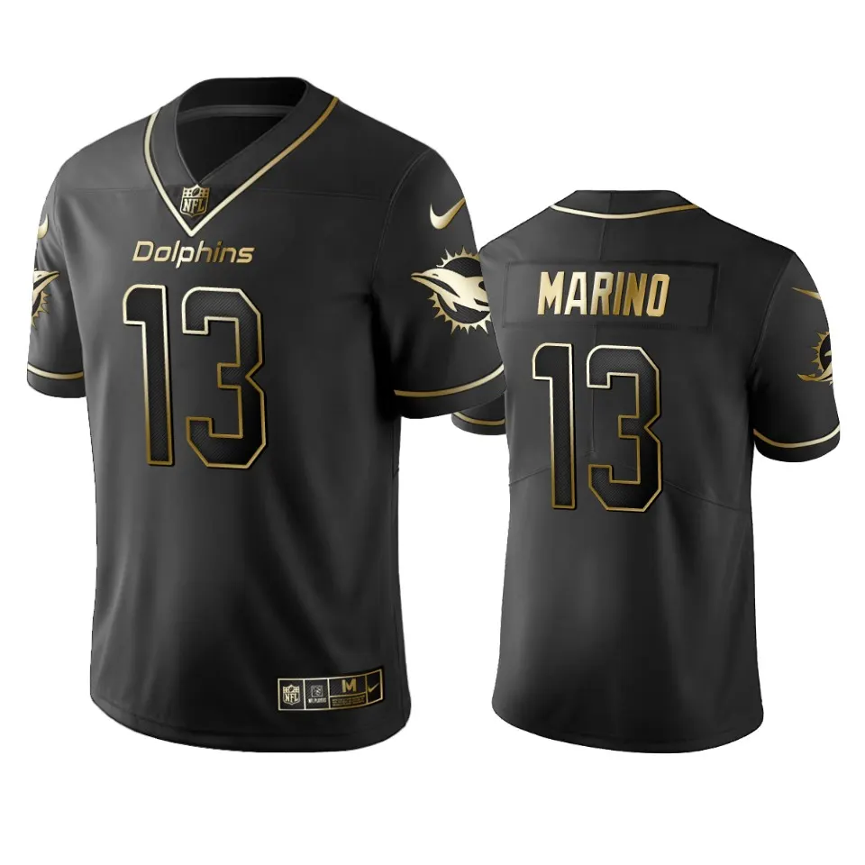Dan Marino Miami Dolphins Nike 2019 Golden Edition Vapor Untouchable Limited Jersey - Black