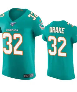 Kenyan Drake Miami Dolphins Nike 100th Season Vapor Elite Jersey - Aqua