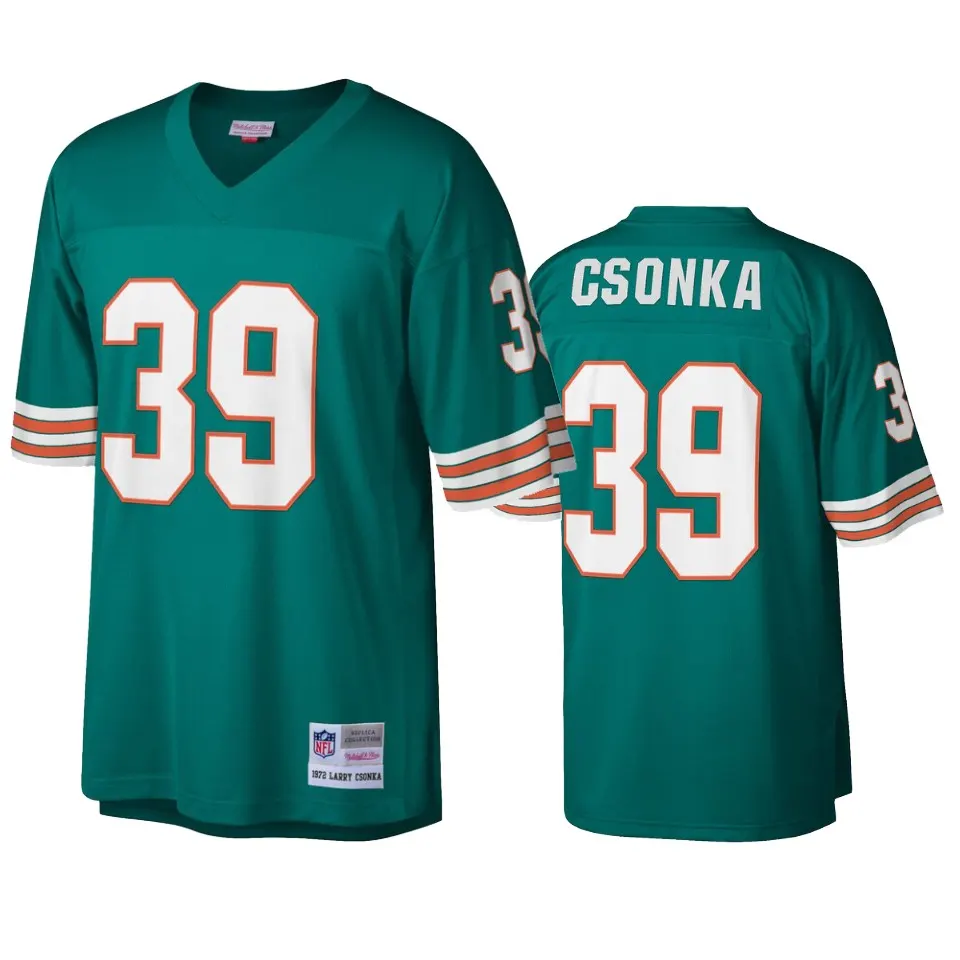 Larry Csonka Miami Dolphins Mitchell & Ness Legacy Replica Jersey - Aqua