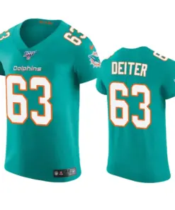 Michael Deiter Miami Dolphins Nike 100th Season Vapor Elite Jersey - Aqua