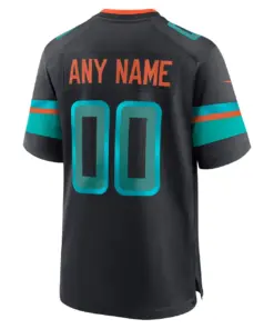 Miami Dolphins Nike Rivalries Collection Custom Game Jersey Mens - Black - Image 3