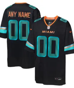 Miami Dolphins Nike Youth Rivalries Collection Custom Game Jersey - Black