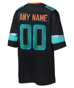 Miami Dolphins Nike Youth Rivalries Collection Custom Game Jersey - Black - Image 3