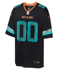Miami Dolphins Nike Youth Rivalries Collection Custom Game Jersey - Black - Image 2