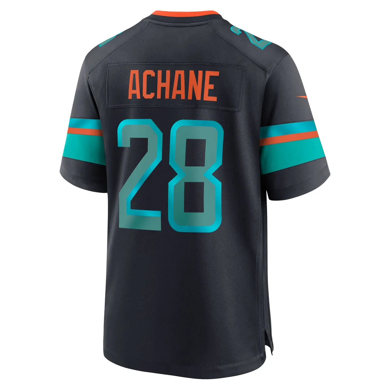 De'von Achane Miami Dolphins Nike Rivalries Collection Game Jersey - Pitch Blue - De'von Achane Mens - Anthracite - Image 3