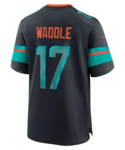 Jaylen Waddle Miami Dolphins Nike Rivalries Collection Game Jersey - Pitch Blue - Jaylen Waddle Mens - Anthracite - Image 3