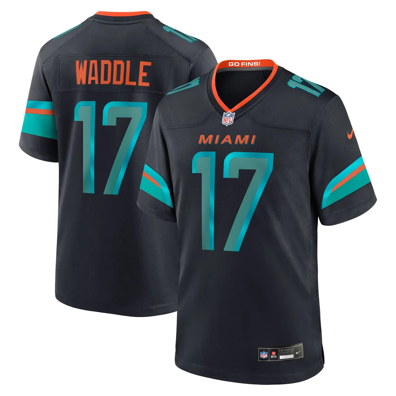 Jaylen Waddle Miami Dolphins Nike Rivalries Collection Game Jersey - Pitch Blue - Jaylen Waddle Mens - Anthracite