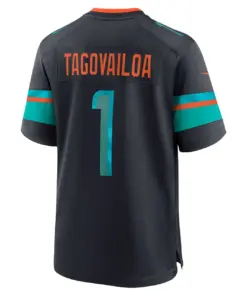 Tua Tagovailoa Miami Dolphins Nike Rivalries Collection Game Jersey - Pitch Blue - Tua Tagovailoa Mens - Anthracite - Image 3