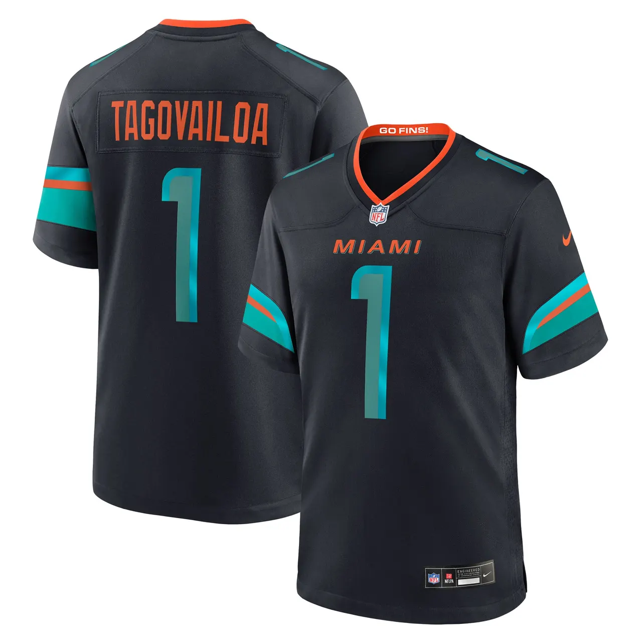 Tua Tagovailoa Miami Dolphins Nike Rivalries Collection Game Jersey - Pitch Blue - Tua Tagovailoa Mens - Anthracite