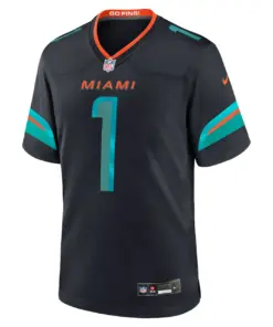 Alternative view of Tua Tagovailoa Miami Dolphins Nike Rivalries Collection Game Jersey - Pitch Blue - Tua Tagovailoa Mens - Anthracite