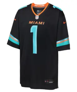 Alternative view of Tua Tagovailoa Miami Dolphins Nike Youth Rivalries Collection Game Jersey - Pitch Blue - Tua Tagovailoa - Blue