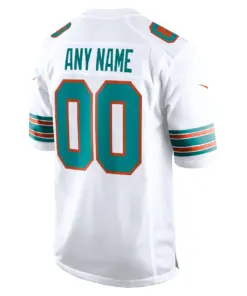 Alternative view of Miami Dolphins Nike Alternate Secondary Custom Game Jersey - White - Custom Mens - White