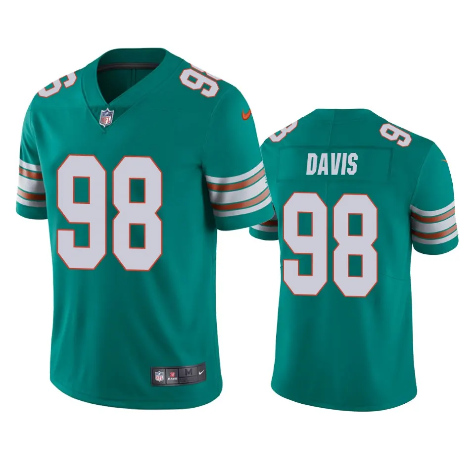 Raekwon Davis Miami Dolphins Nike 2020 Alternate NFL Draft Vapor Limited Jersey - Aqua