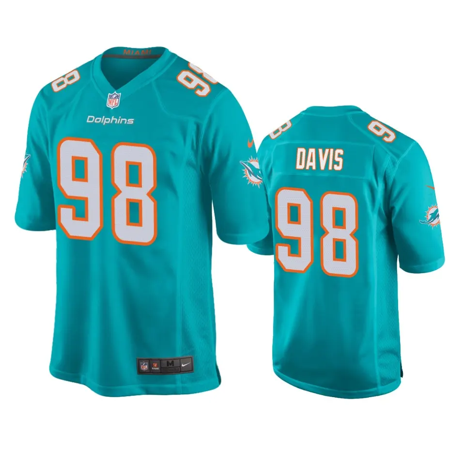 Raekwon Davis Miami Dolphins Nike 2020 NFL Draft Game Jersey - Aqua