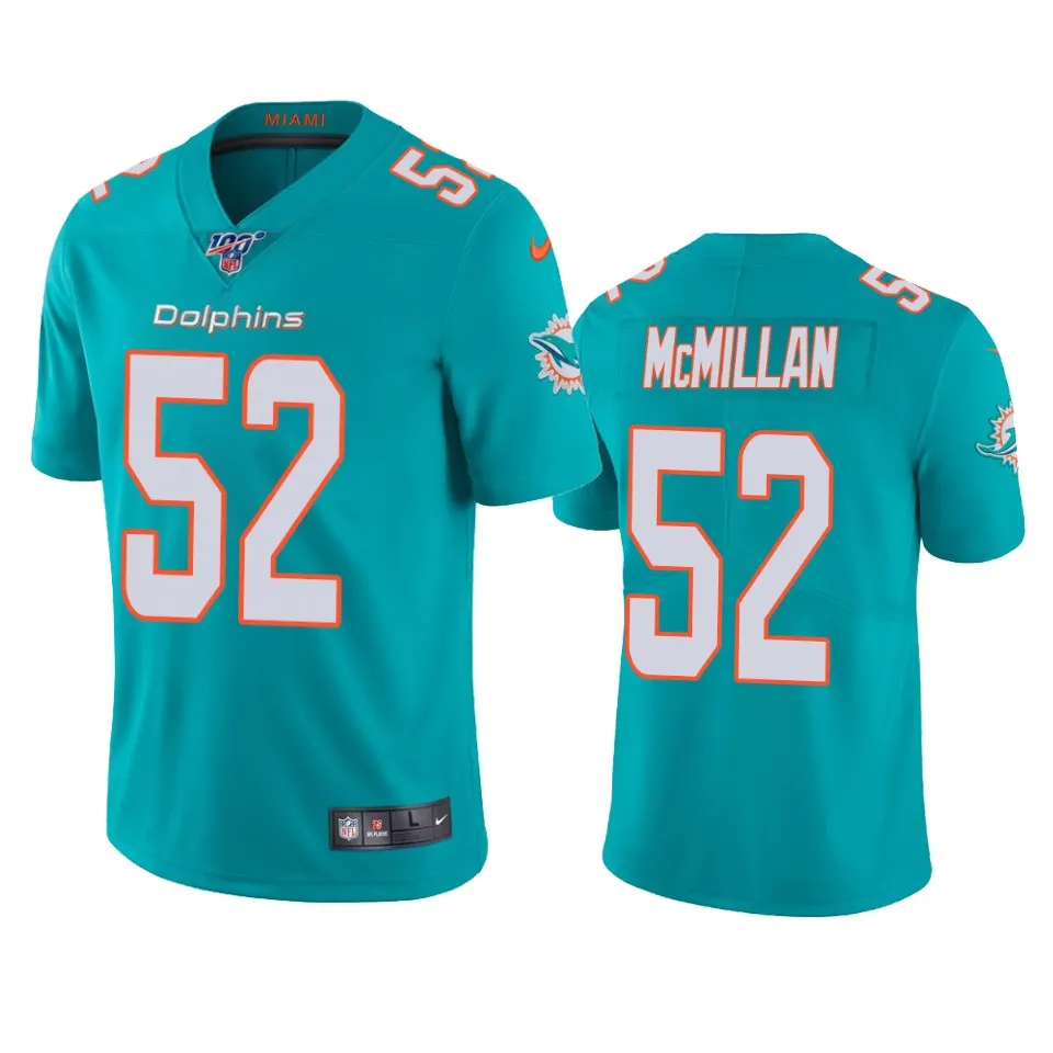 Raekwon McMillan Miami Dolphins Nike 100th Season Vapor Limited Jersey - Aqua