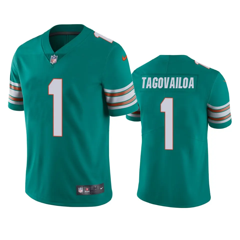 Tua Tagovailoa Miami Dolphins Nike 2020 Alternate NFL Draft Vapor Limited Jersey - Aqua