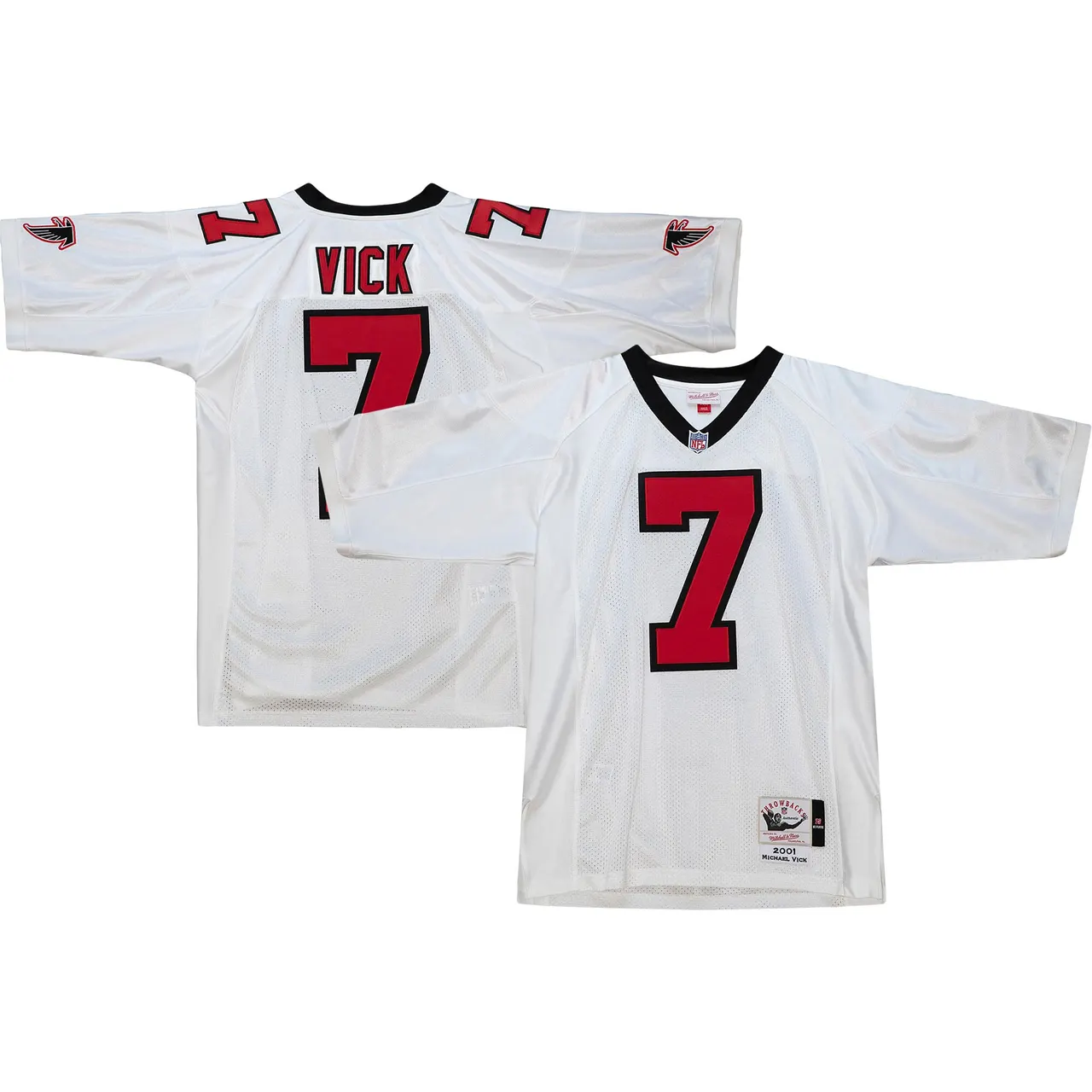 Michael Vick Atlanta Falcons Mitchell & Ness 2001 Retired Player Jersey - White - Image 2