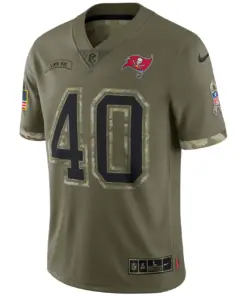 Mike Alstott Tampa Bay Buccaneers Nike 2022 Salute to Service Retired Player Limited Jersey - Olive - Image 3